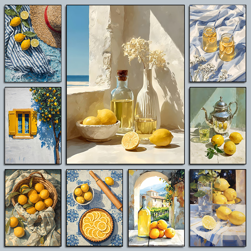 Straw Hat Summer - Summer Lemons and Straw Hat Still