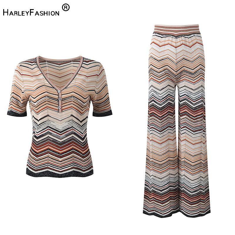 Wide Leg Palazzo Pants - Lady Summer New Arrival Fashon Suit
