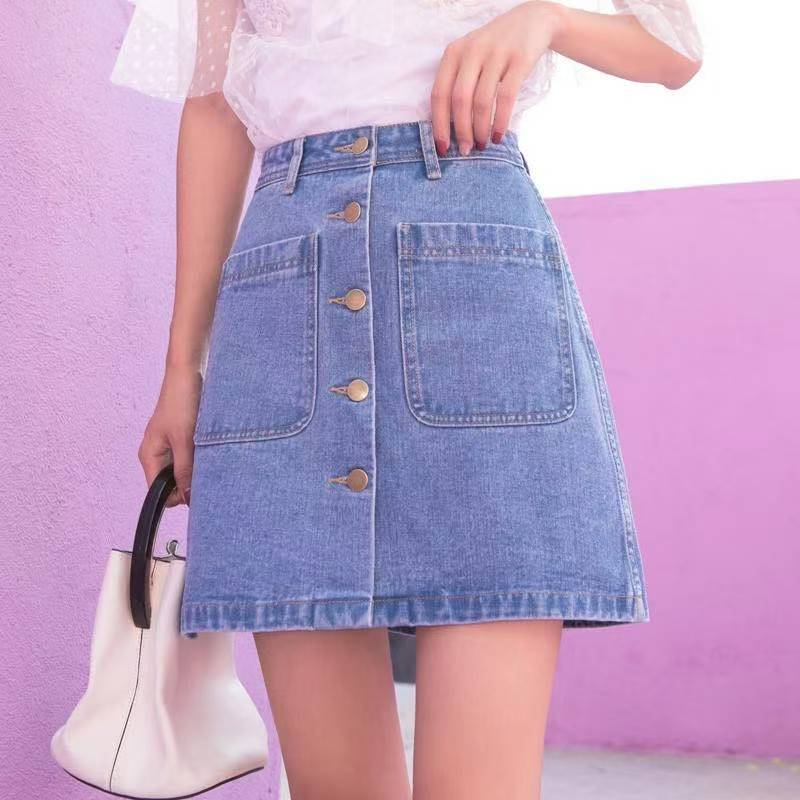 A-Line Skirt Midi - Cowboy midi skirt for women summer