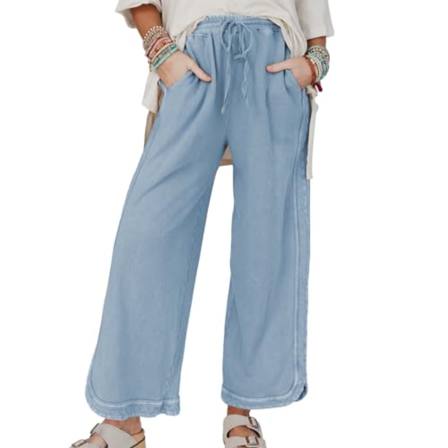 Wide Leg Palazzo Pants - Hixiaohe Women's Casual Wide Leg Sweatpants