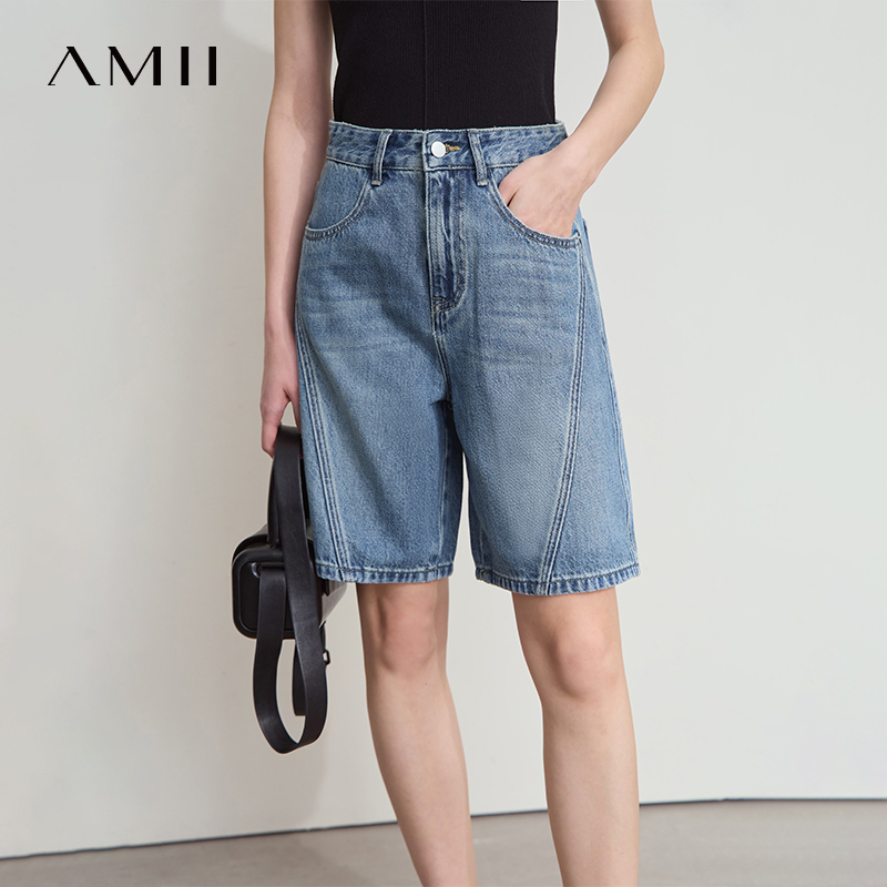 Wide Leg Palazzo Pants - AMII Women Jeans Shorts Minimalist 2025