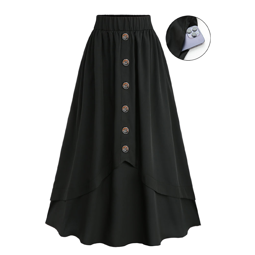 Plus Size Women's Vintage Stre - A-Line Skirt Midi incelemesi ve fiyatı