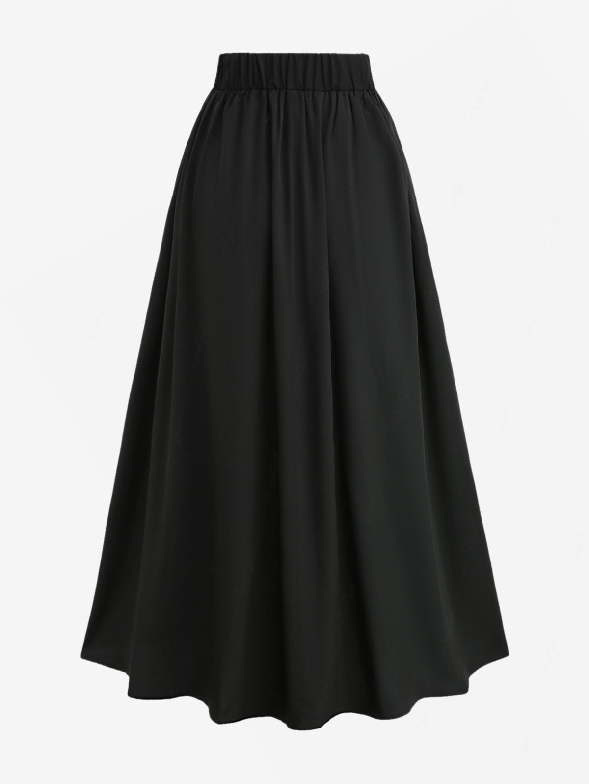 Plus Size Women's Vintage Stre - A-Line Skirt Midi incelemesi ve fiyatı