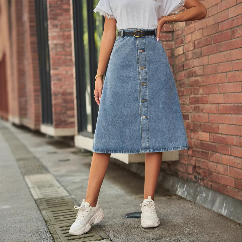 Versatile Slimming Washed Deni - A-Line Skirt Midi incelemesi ve fiyatı