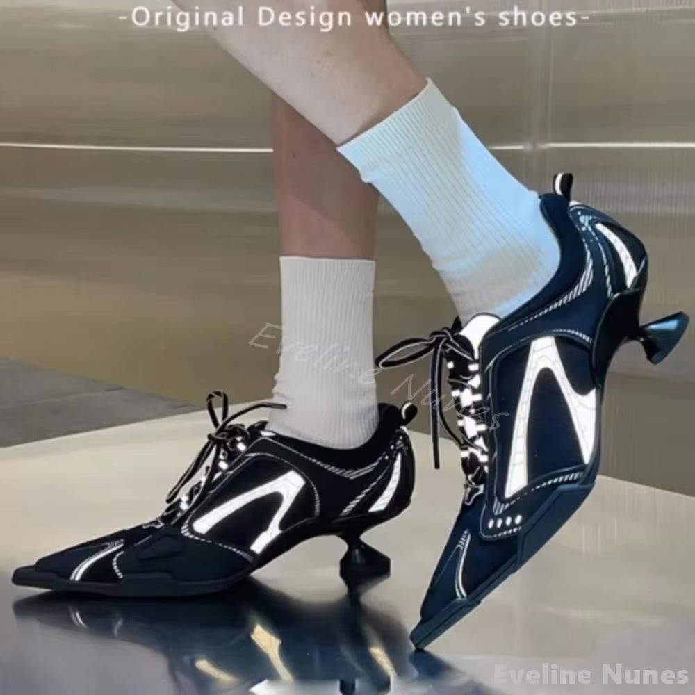 Mesh panel high-heeled sneaker - Sneakers Fashion Women incelemesi ve fiyatı