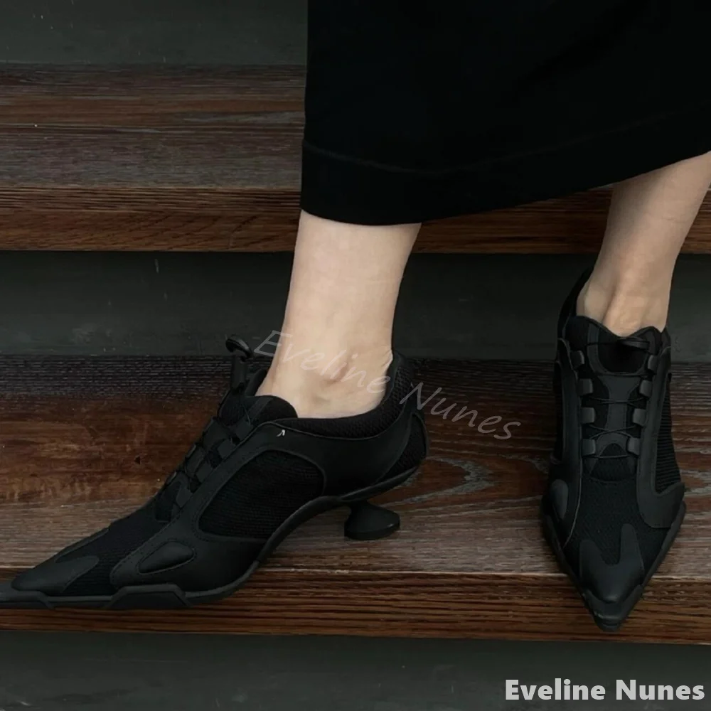 Mesh panel high-heeled sneaker - Sneakers Fashion Women incelemesi ve fiyatı