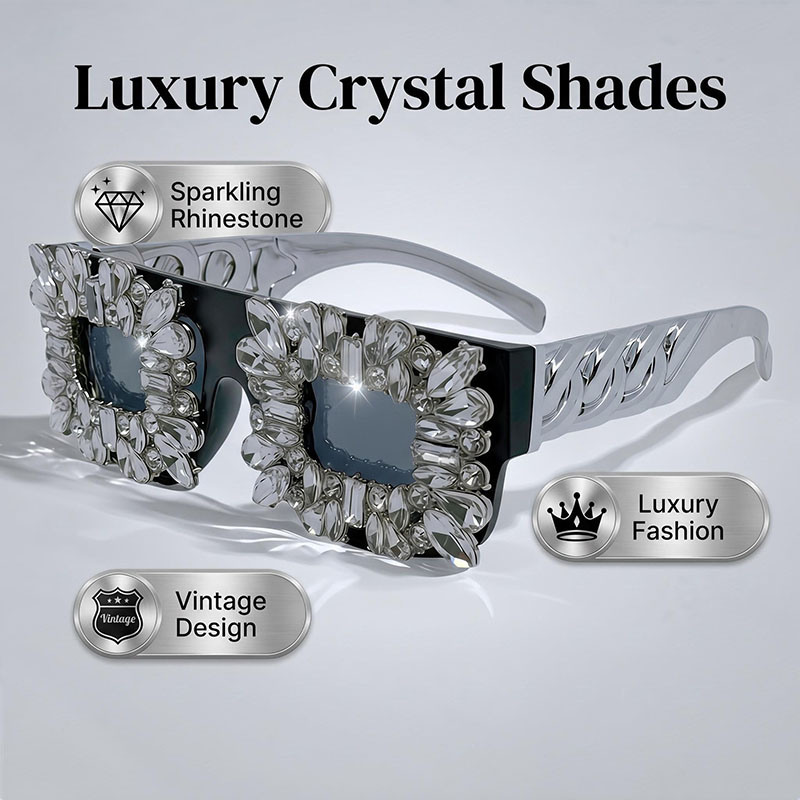 Exaggerated Bling Rhinestone S - Women'S Fashion Eyeglasses incelemesi ve fiyatı
