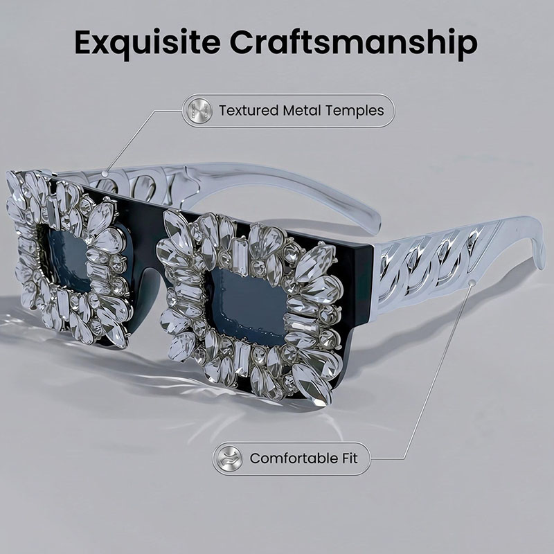 Exaggerated Bling Rhinestone S - Women'S Fashion Eyeglasses incelemesi ve fiyatı