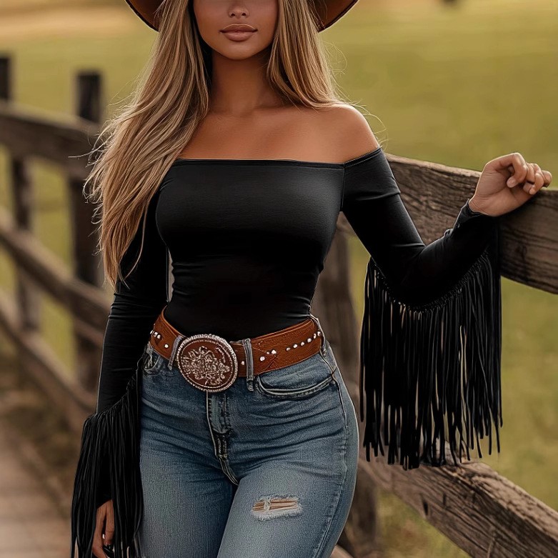 Women Clothes Blouse Fringe De - Women Fashion Style incelemesi ve fiyatı