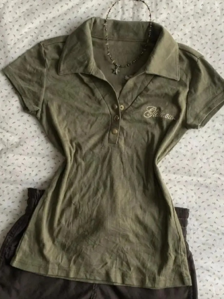 Y2k Vintage Polo Shirt Woman G - Women'S Fashion From The 90S incelemesi ve fiyatı