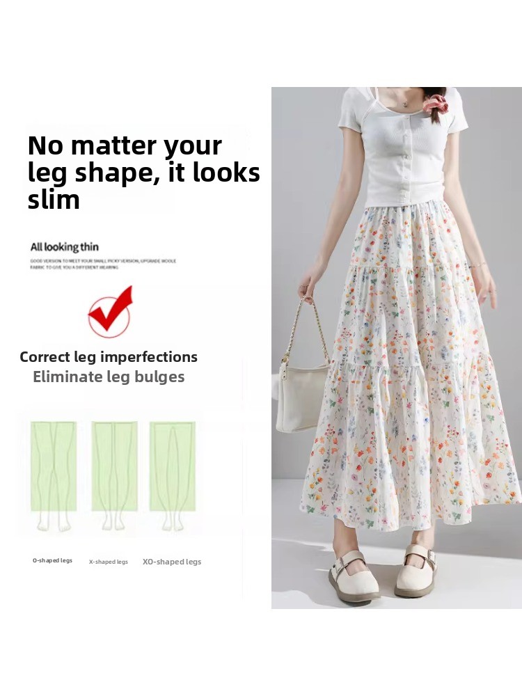 plus Size Floral Print A-Line  - A-Line Skirt Midi incelemesi ve fiyatı