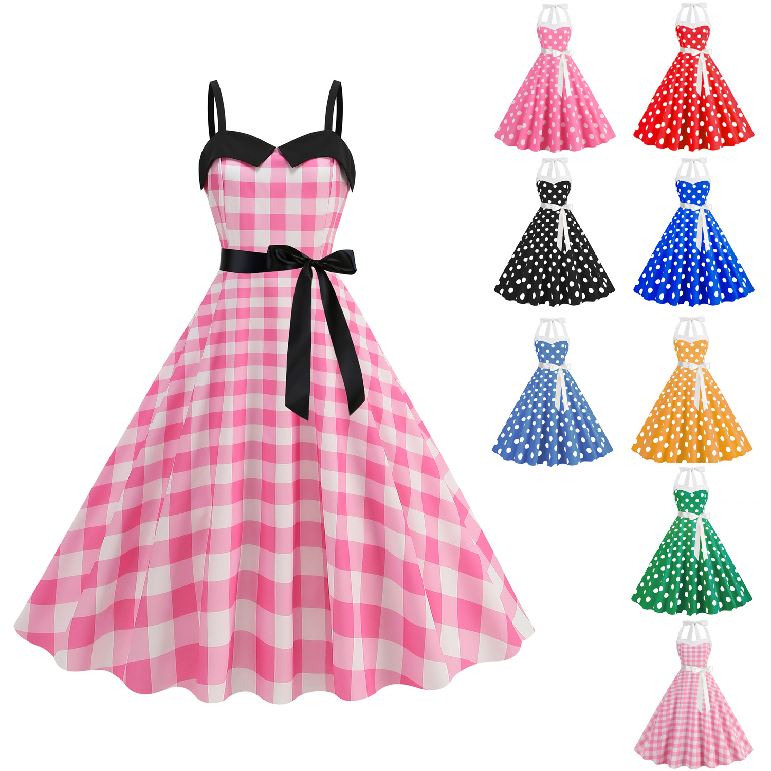 Elegant Women Polka Dot Dress  - Women'S Fashion Of The 60S incelemesi ve fiyatı