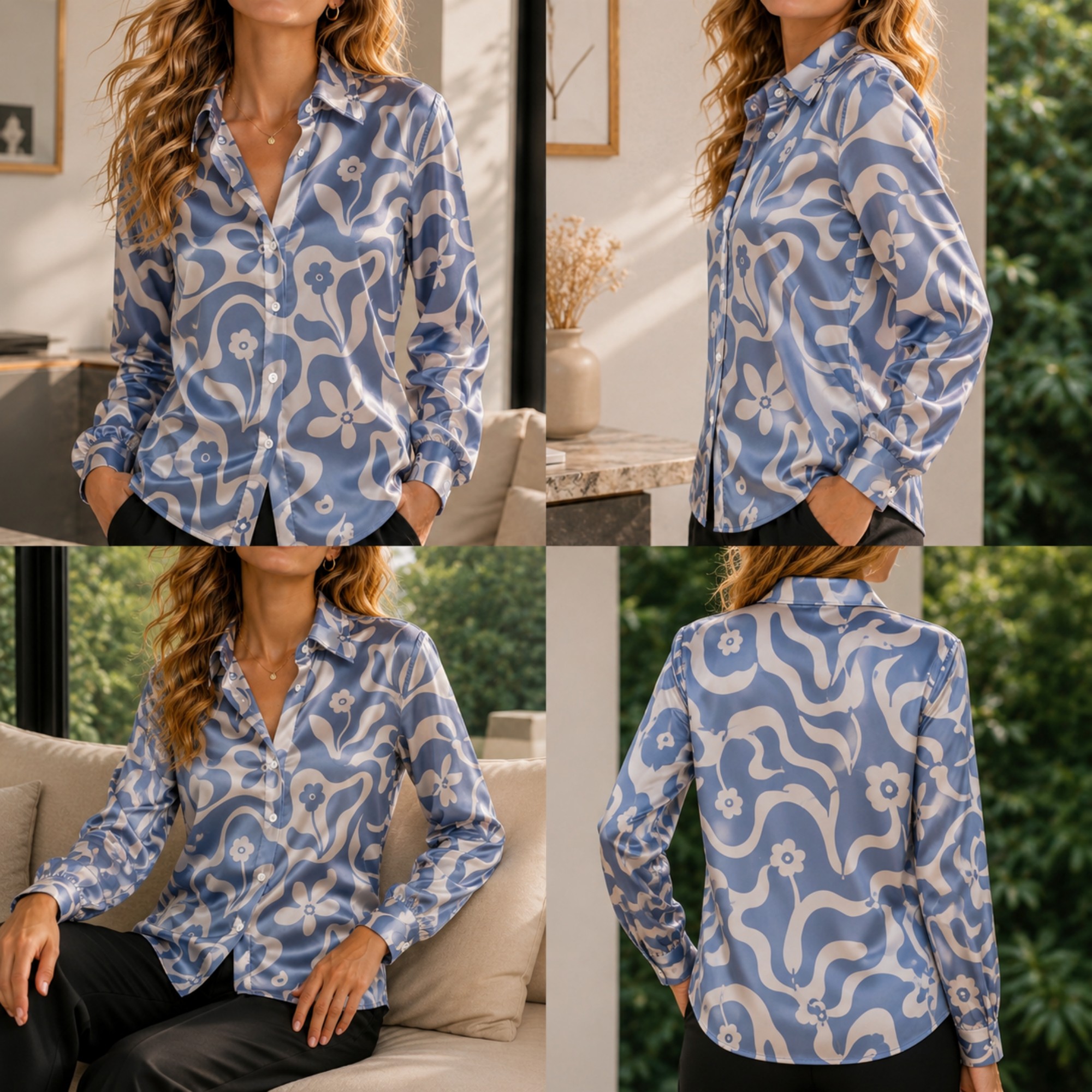 Women Green Satin Blouse White - Women'S Fashion incelemesi ve fiyatı