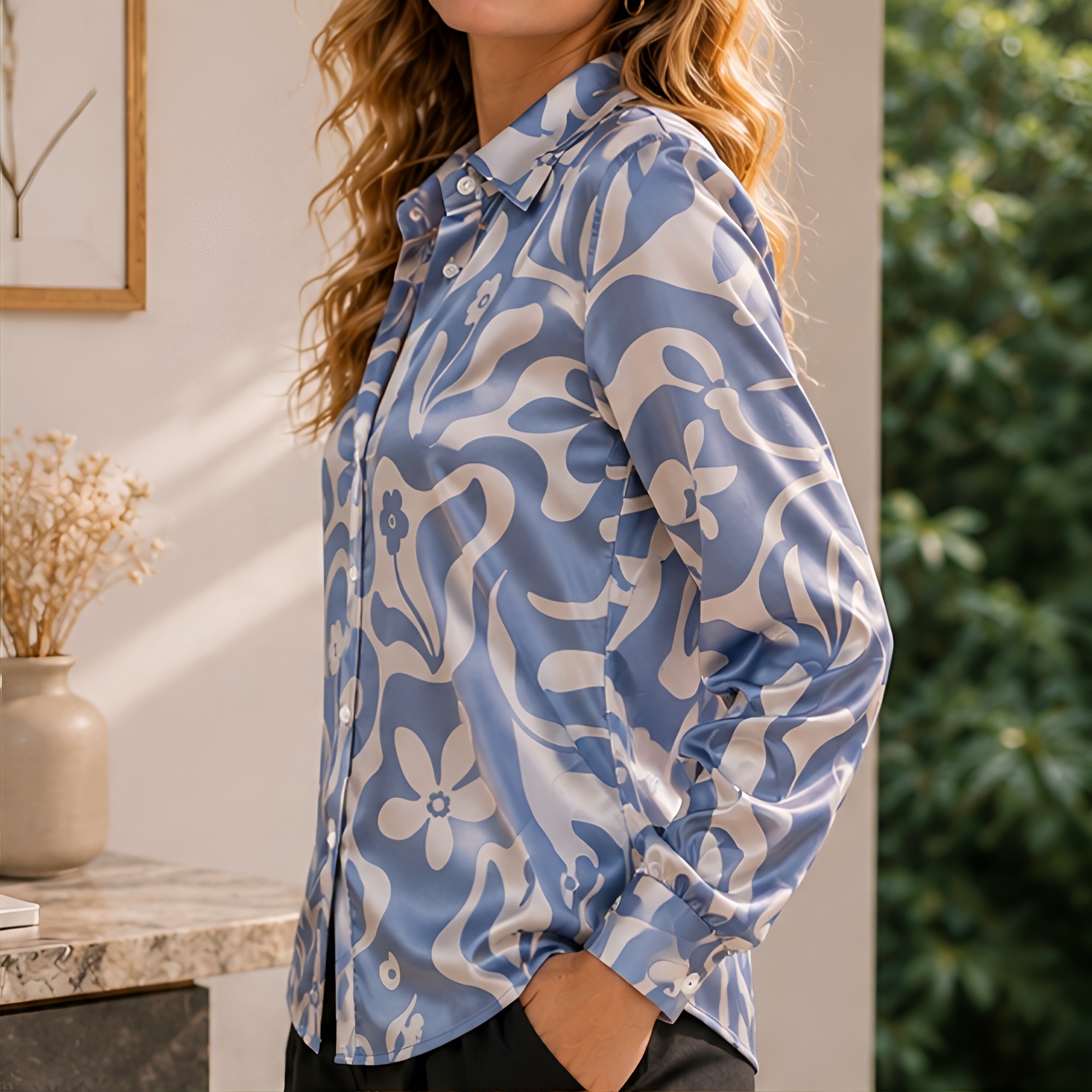 Women Green Satin Blouse White - Women'S Fashion incelemesi ve fiyatı