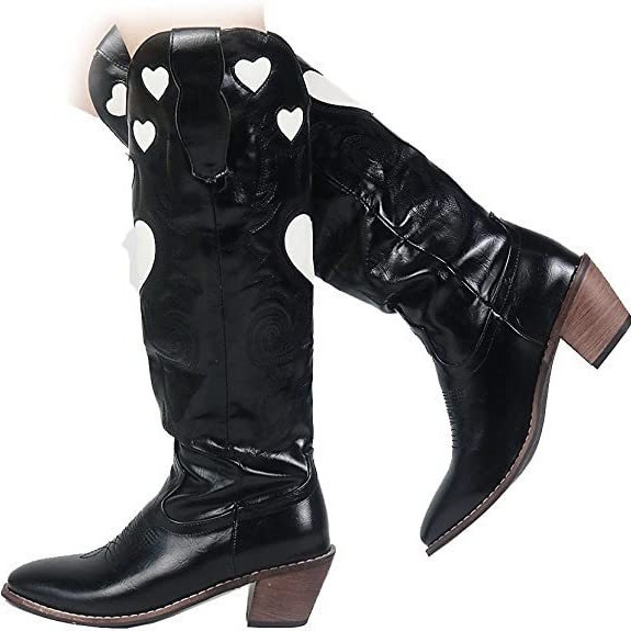 Fashion Love Heart Chunky Heel - Women'S Fashion Knee High Boots incelemesi ve fiyatı