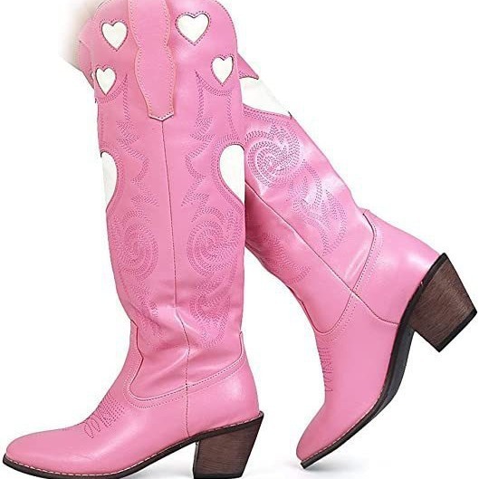 Fashion Love Heart Chunky Heel - Women'S Fashion Knee High Boots incelemesi ve fiyatı