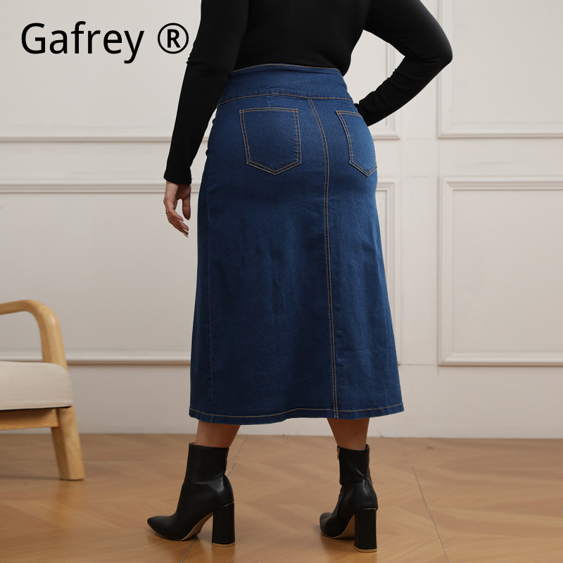 Plus Size High Waist Button Fr - A-Line Skirt Midi incelemesi ve fiyatı