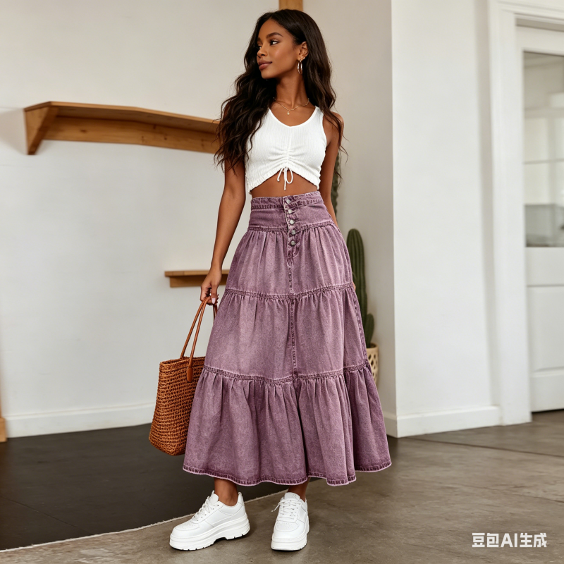Long Skirt Women Vintage Denim - A-Line Skirt Midi incelemesi ve fiyatı