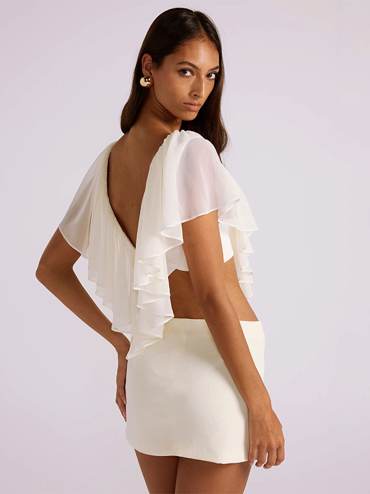 Absobe Women Chiffon Ruffle Mi - Asymmetric Top Women incelemesi ve fiyatı