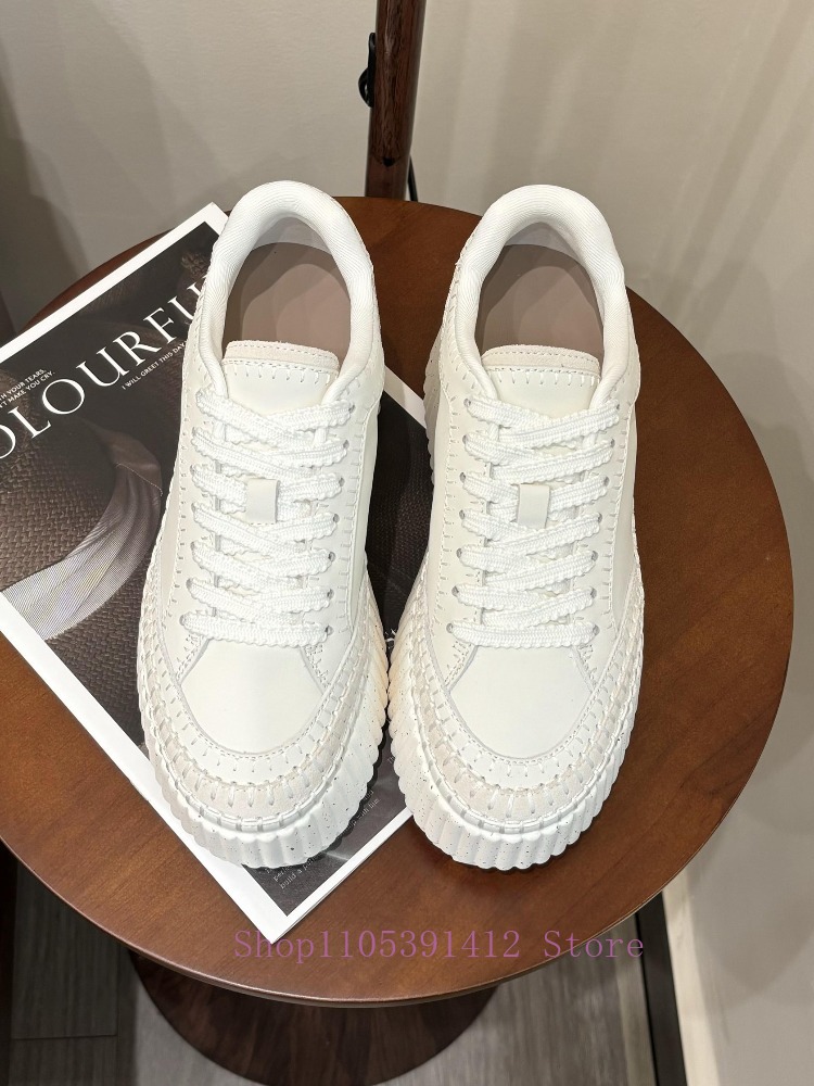 New Thick-Sole 8CM White Shoes - Sneakers Fashion Women incelemesi ve fiyatı