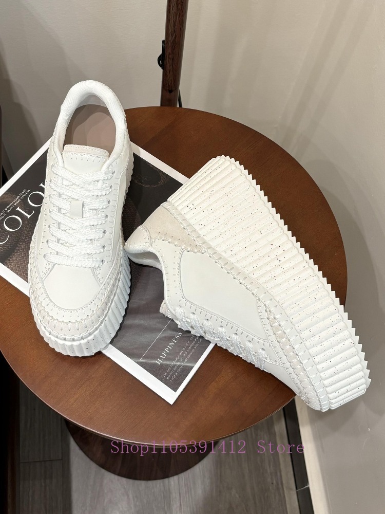 New Thick-Sole 8CM White Shoes - Sneakers Fashion Women incelemesi ve fiyatı