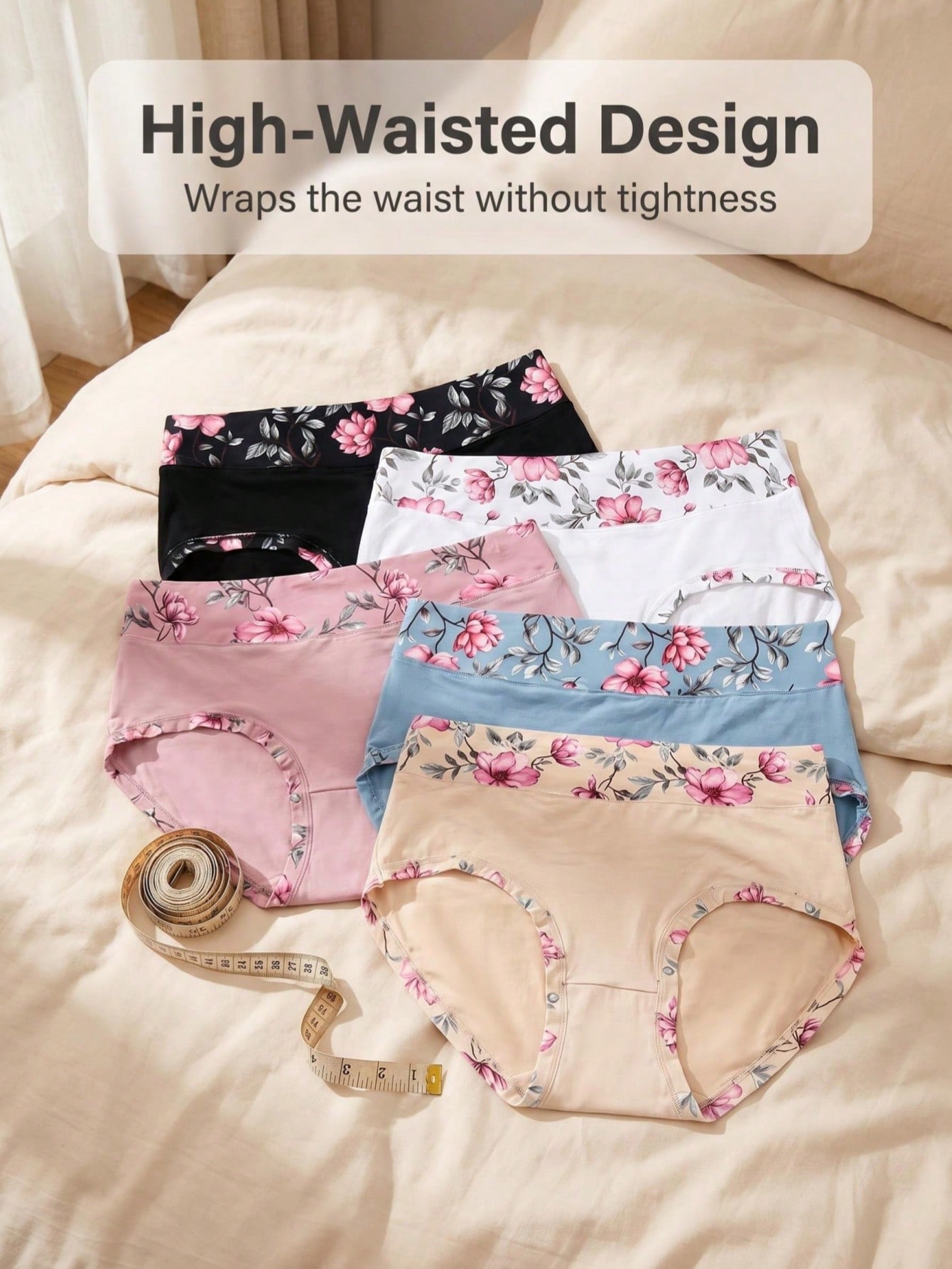 5PCS Plus Size Women's Flower  - Women'S Fashion Underwear incelemesi ve fiyatı