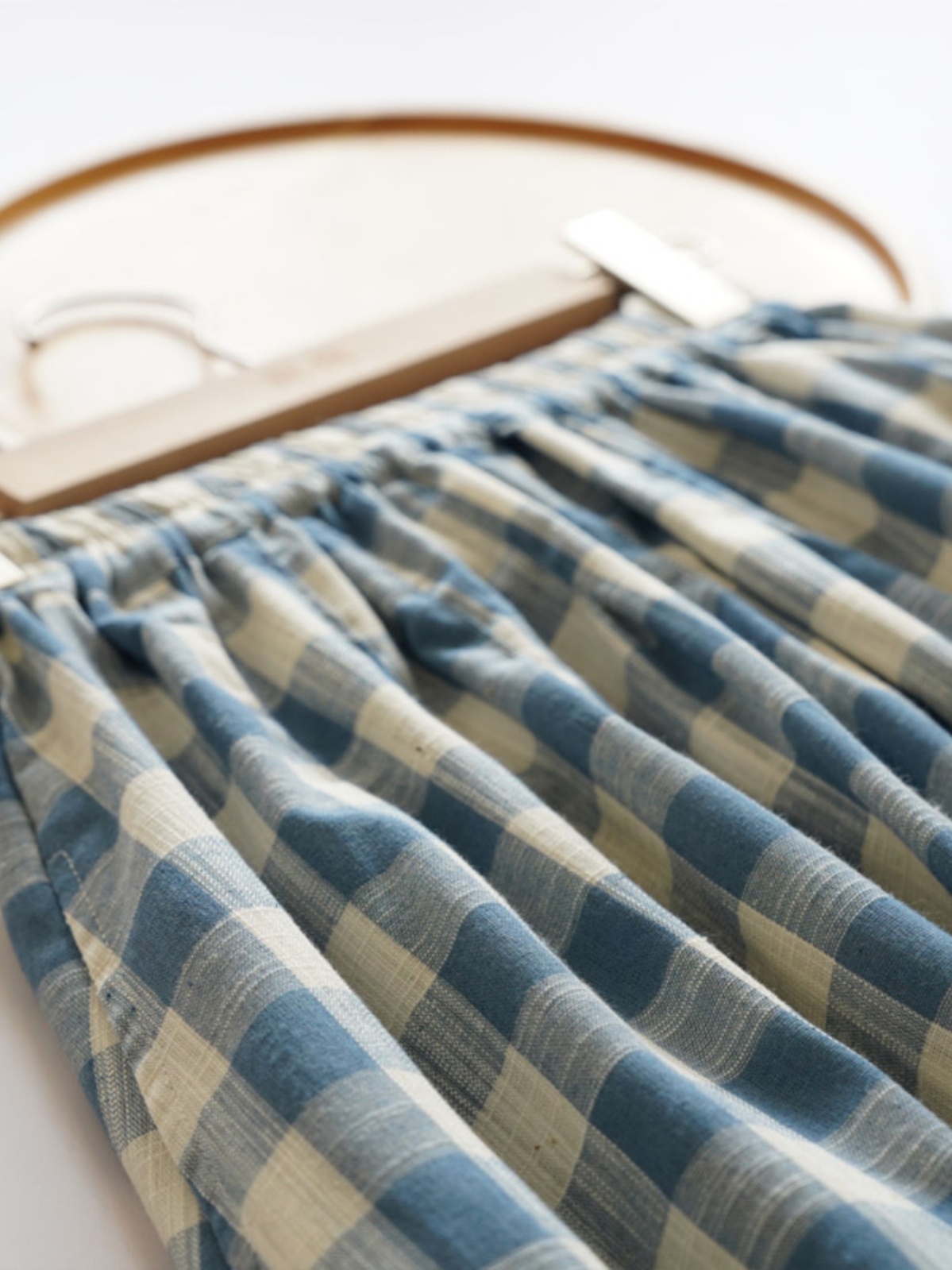 Loose Midi Blue Plaid Bamboo C - A-Line Skirt Midi incelemesi ve fiyatı