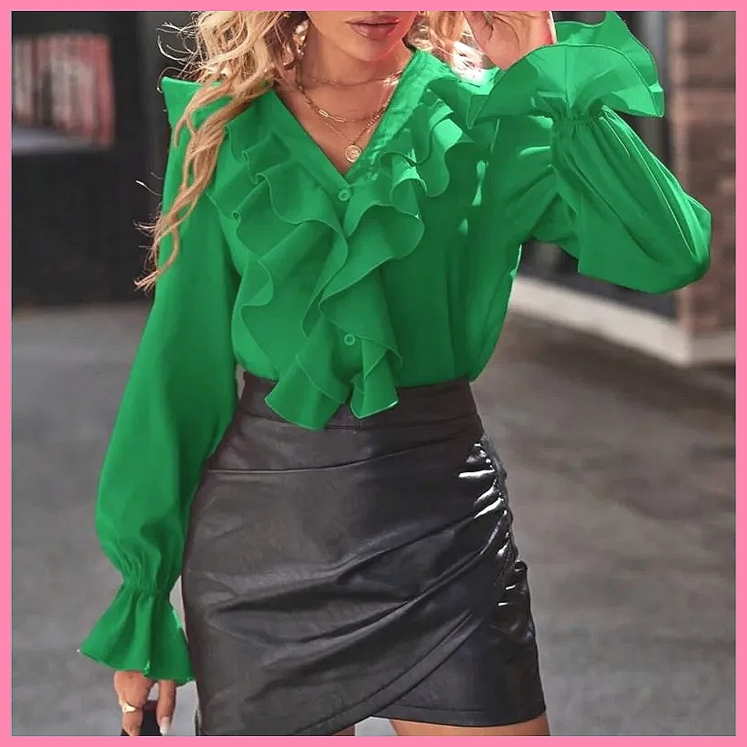 2025 Fashion V-Neck Ruffle Fla - Women'S Fashion incelemesi ve fiyatı