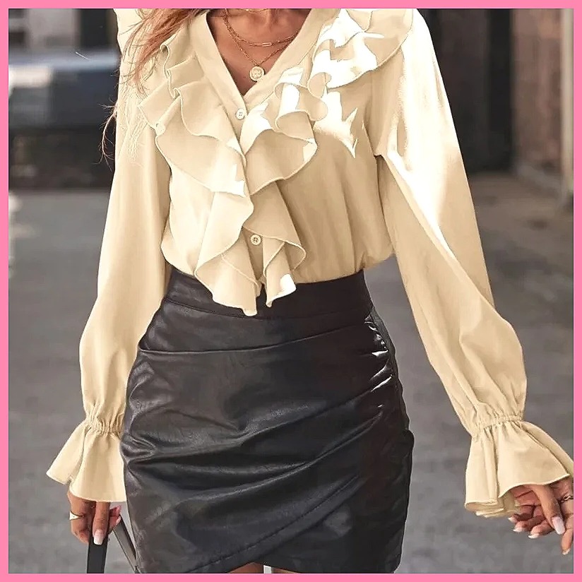 2025 Fashion V-Neck Ruffle Fla - Women'S Fashion incelemesi ve fiyatı