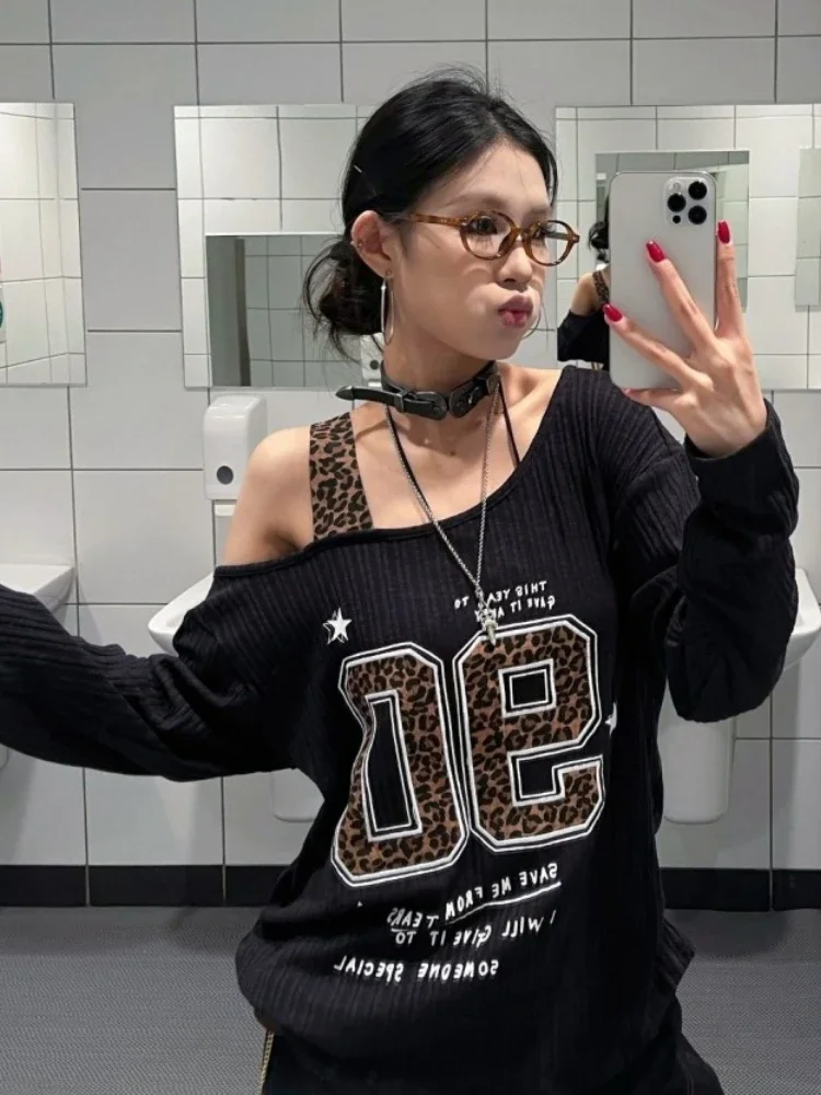 Y2K Patchwork Leopard Print T- - Women'S Fashion incelemesi ve fiyatı