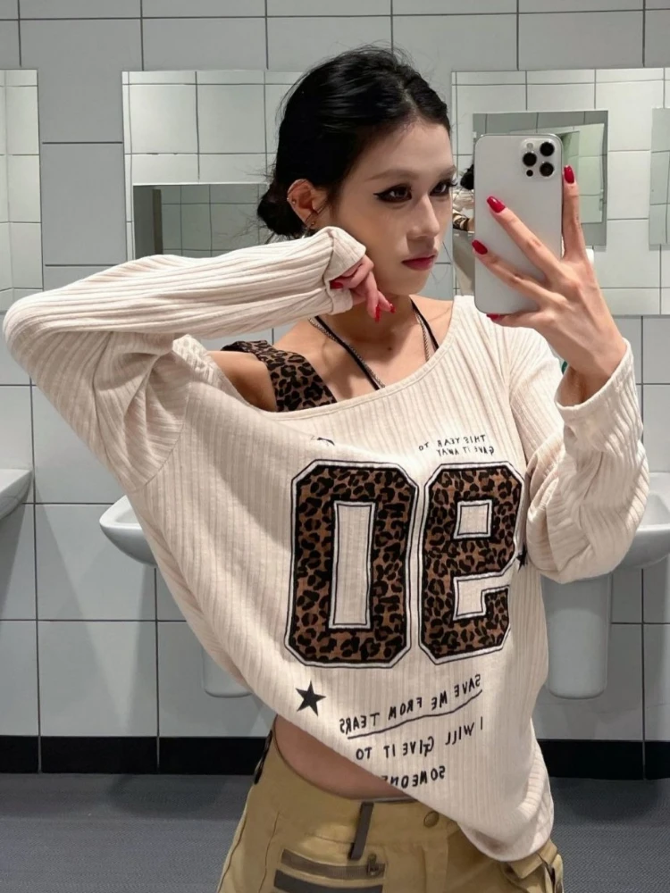 Y2K Patchwork Leopard Print T- - Women'S Fashion incelemesi ve fiyatı
