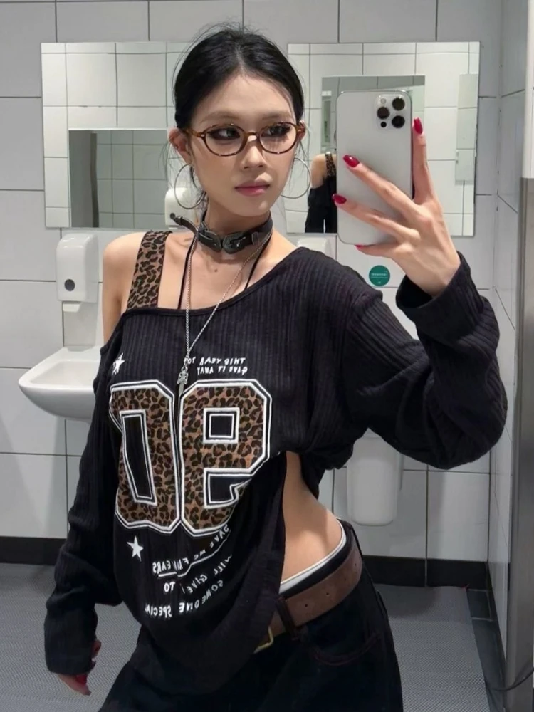 Y2K Patchwork Leopard Print T- - Women'S Fashion incelemesi ve fiyatı