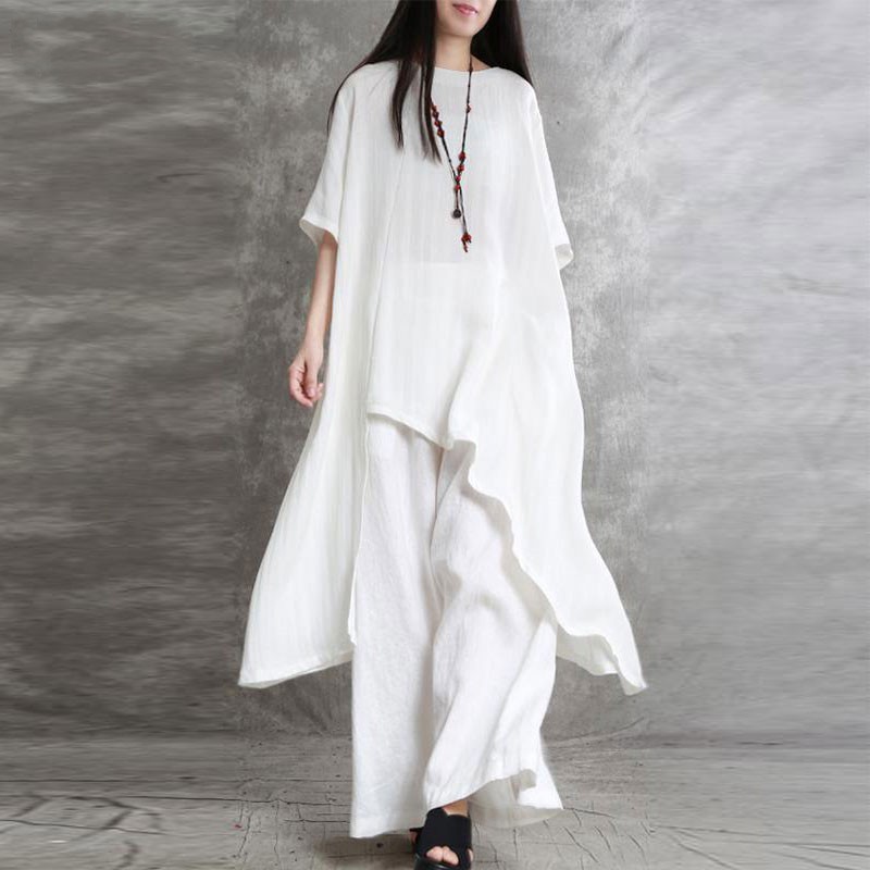 Women's Cotton Linen 2-piece S - Wide Leg Palazzo Pants incelemesi ve fiyatı