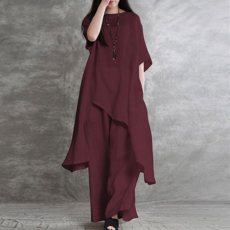 Women's Cotton Linen 2-piece S - Wide Leg Palazzo Pants incelemesi ve fiyatı