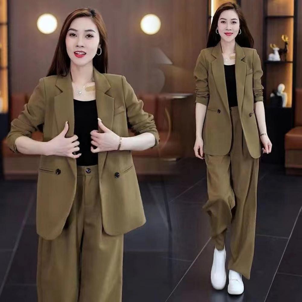 Women Coat Pants Set Formal Co - Wide Leg Palazzo Pants incelemesi ve fiyatı