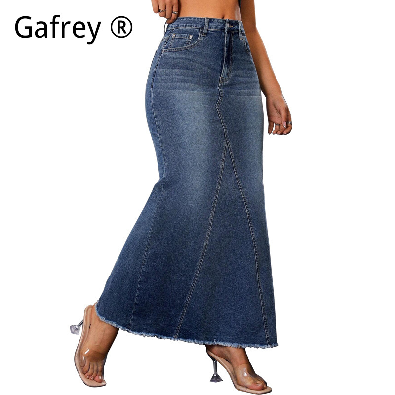 Women Denim Midi Skirt High Wa - A-Line Skirt Midi incelemesi ve fiyatı