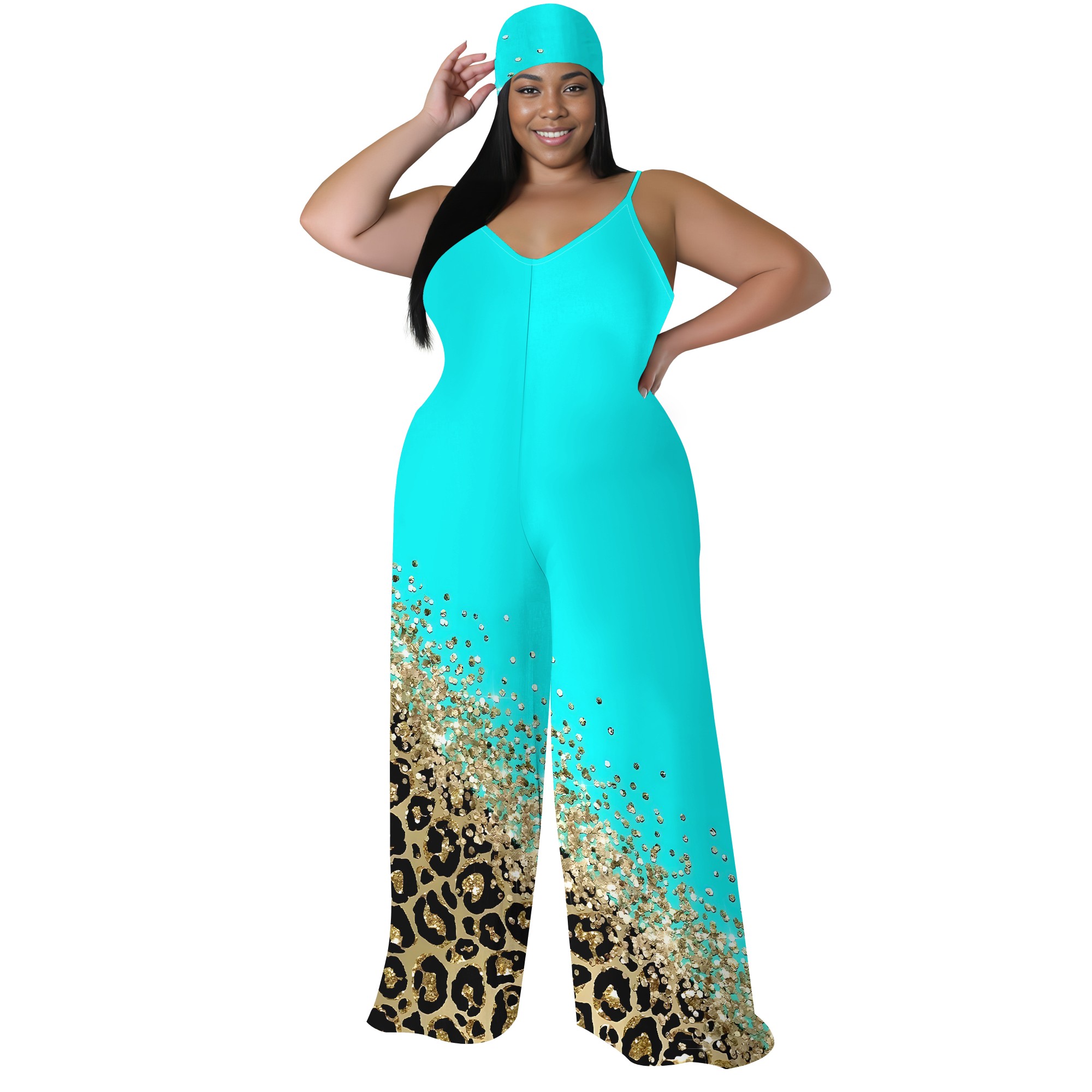 Plus Size Printed Jumpsuit - S - Wide Leg Palazzo Pants incelemesi ve fiyatı
