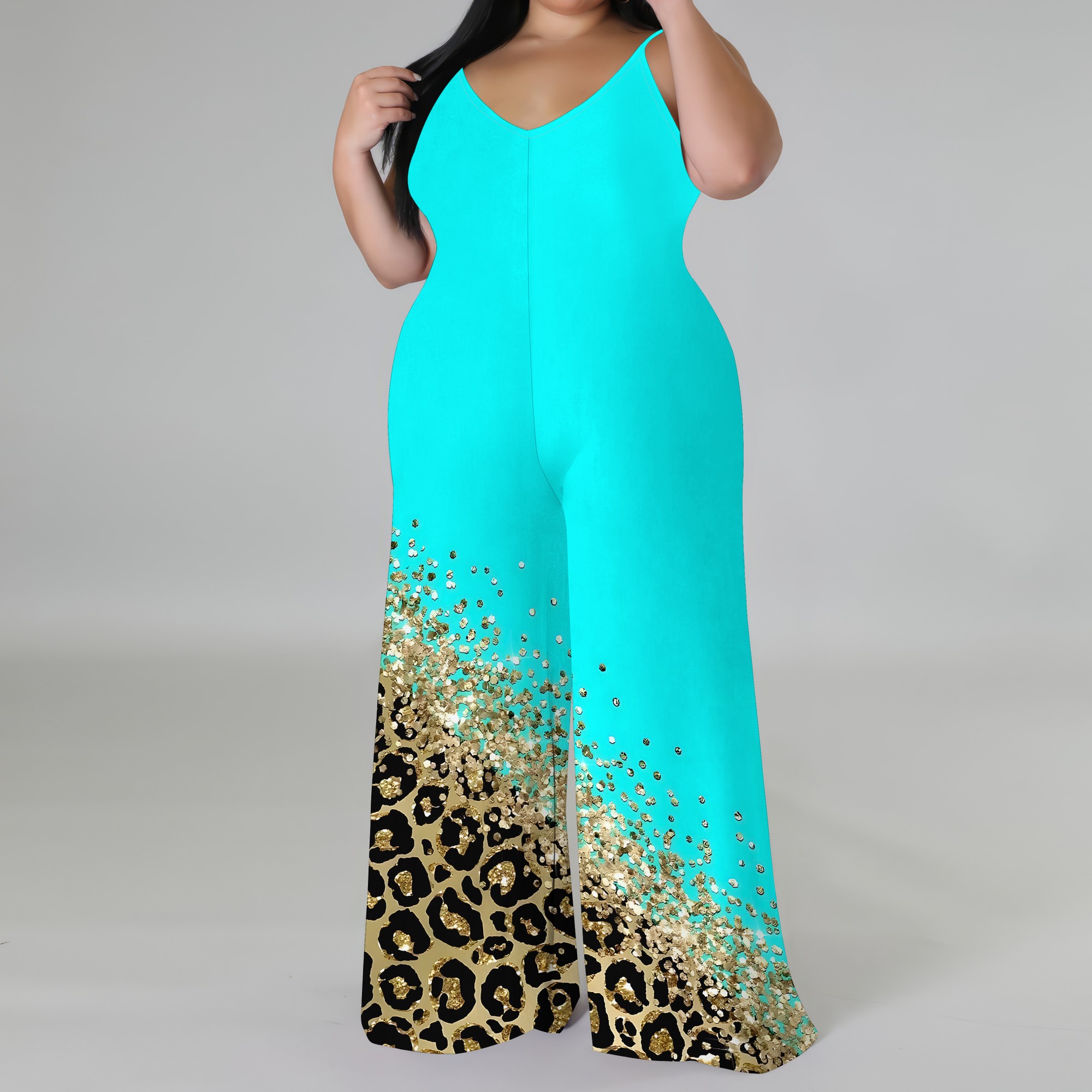 Plus Size Printed Jumpsuit - S - Wide Leg Palazzo Pants incelemesi ve fiyatı