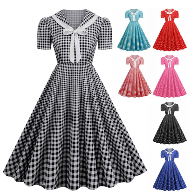 Polka Dot Printed Vintage Larg - Women'S Fashion Of The 60S incelemesi ve fiyatı