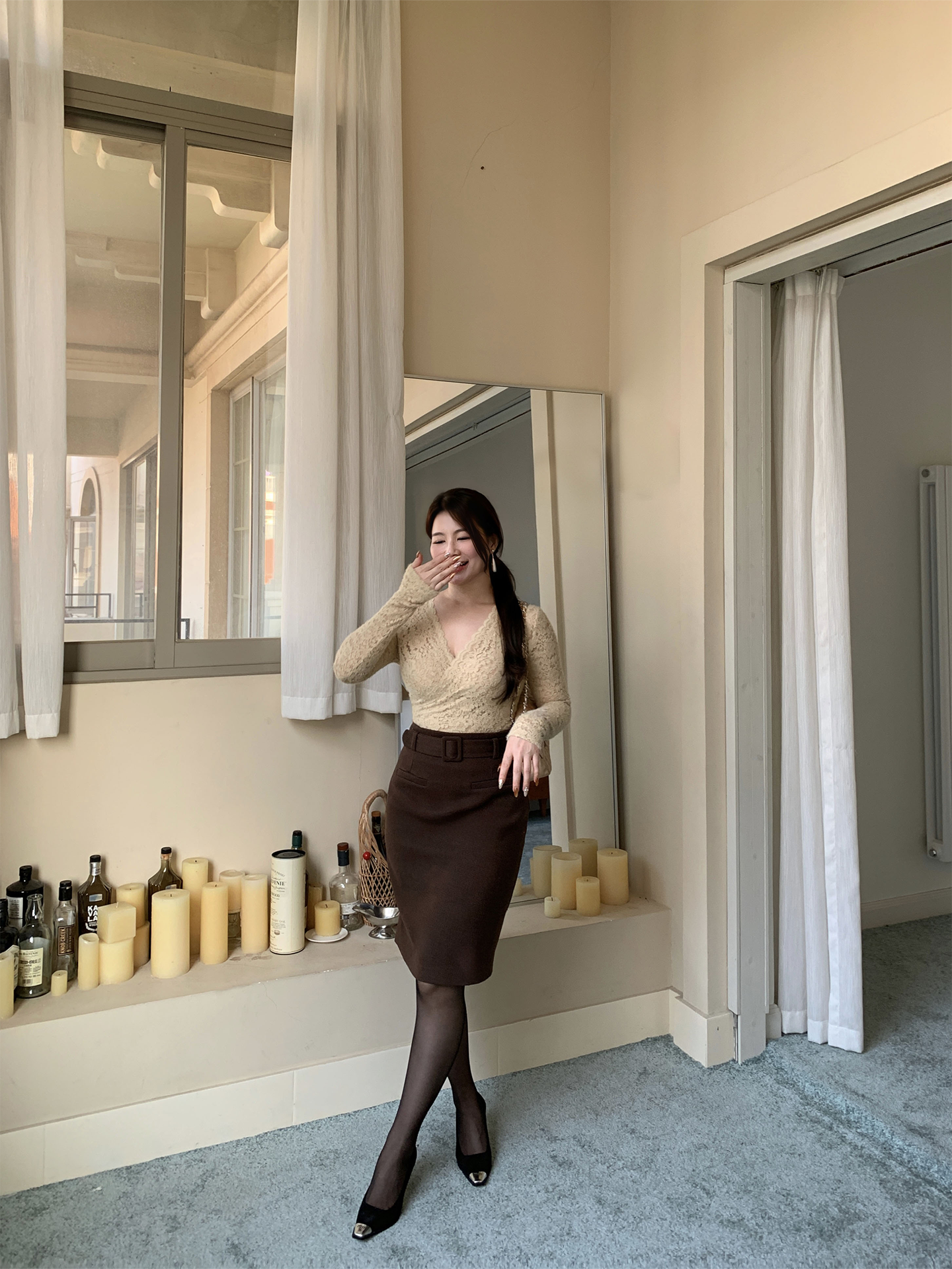 Winter New Style High Waist Mi - A-Line Skirt Midi incelemesi ve fiyatı