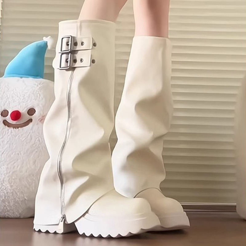 Punk Style Splicing Thick Bott - Women'S Fashion Knee High Boots incelemesi ve fiyatı