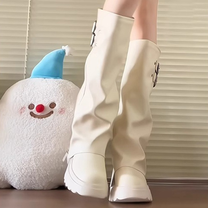 Punk Style Splicing Thick Bott - Women'S Fashion Knee High Boots incelemesi ve fiyatı