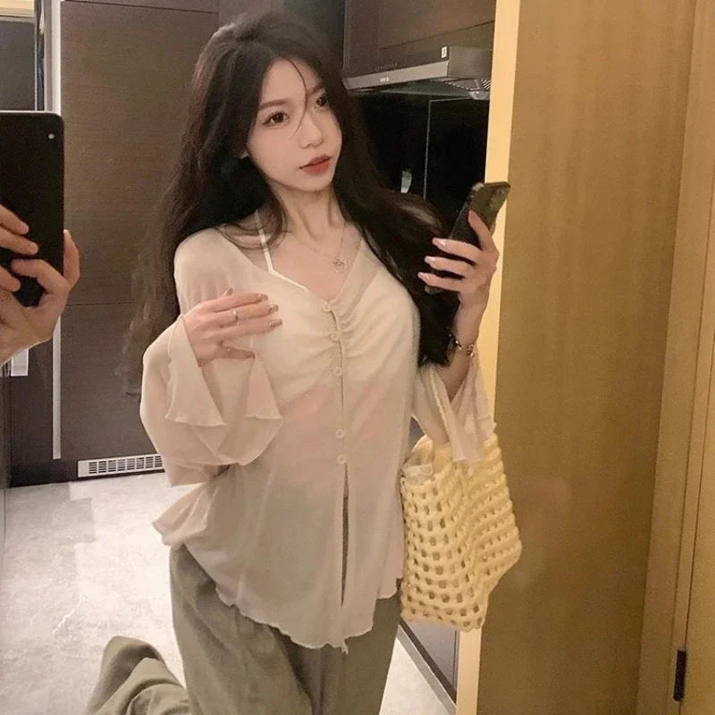 Sheer Flare Sleeve Blouse - Y2 - Women'S Fashion incelemesi ve fiyatı