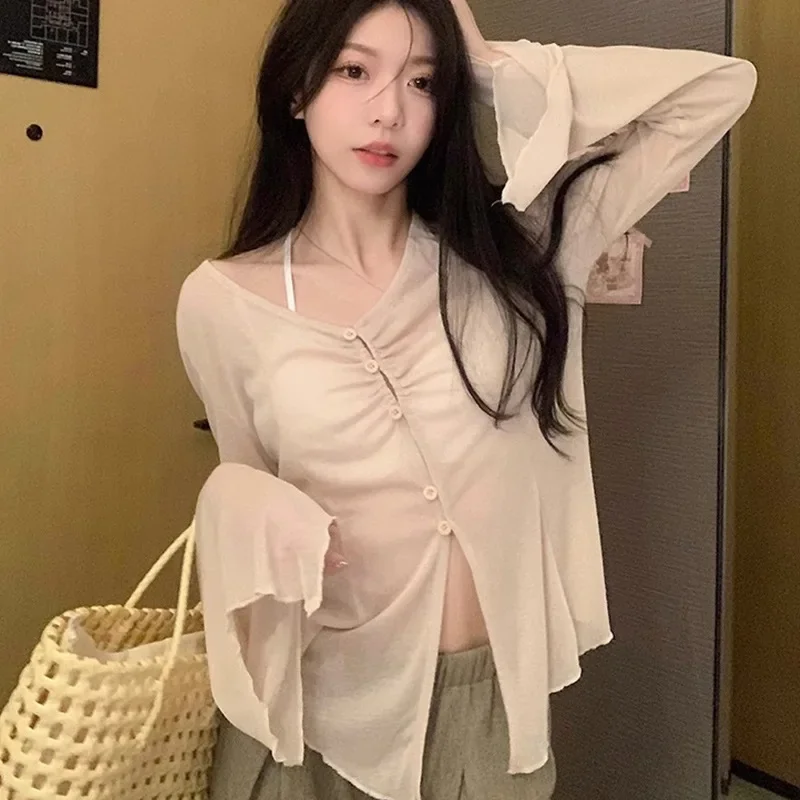 Sheer Flare Sleeve Blouse - Y2 - Women'S Fashion incelemesi ve fiyatı