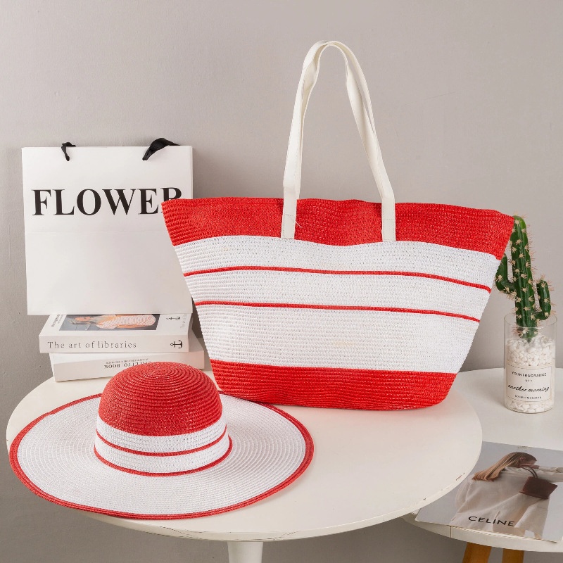 Large Capacity Striped Straw H - Straw Hat Summer incelemesi ve fiyatı