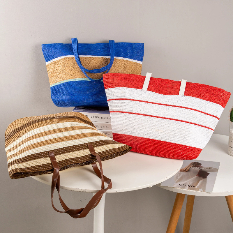 Large Capacity Striped Straw H - Straw Hat Summer incelemesi ve fiyatı