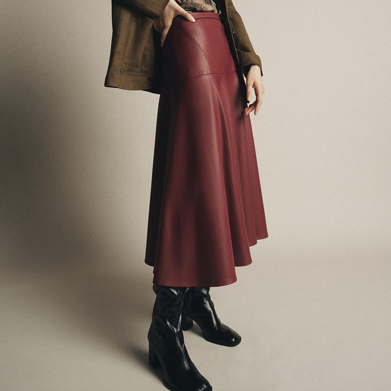 Ele Faionable Loose A-Line Fau - A-Line Skirt Midi incelemesi ve fiyatı