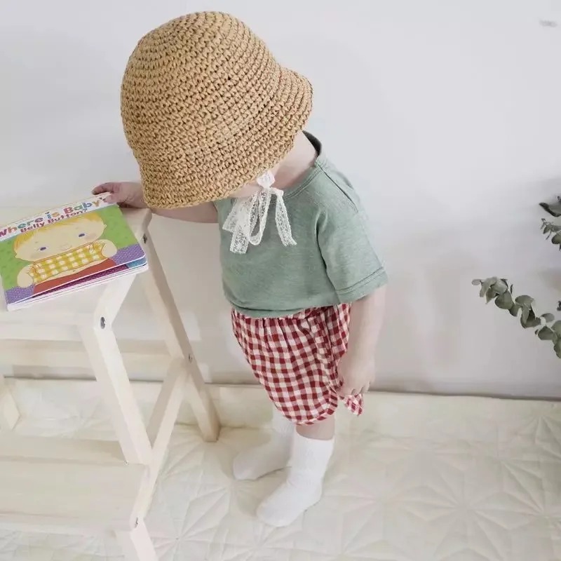 Summer Korean Baby Boy Girl St - Straw Hat Summer incelemesi ve fiyatı
