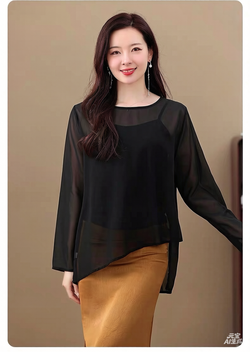 Sun Protection Chiffon Top Thi - Asymmetric Top Women incelemesi ve fiyatı