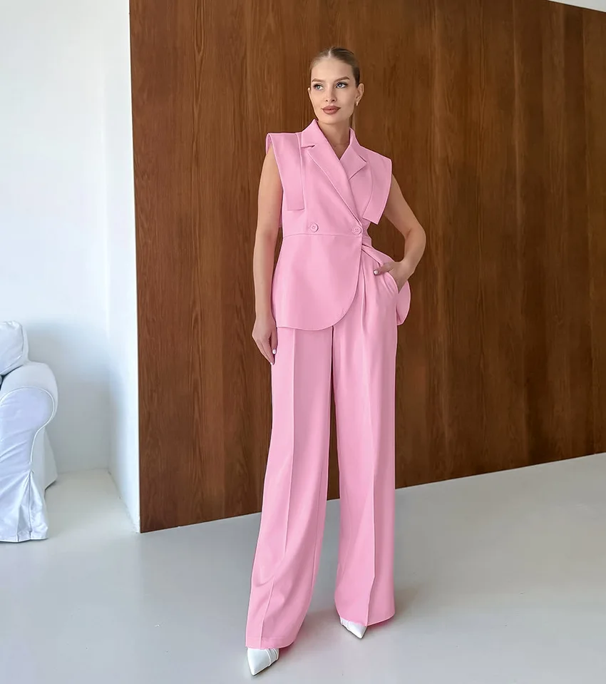 Pink Waistcoat Pants Suit Wome - Women'S Fashion incelemesi ve fiyatı